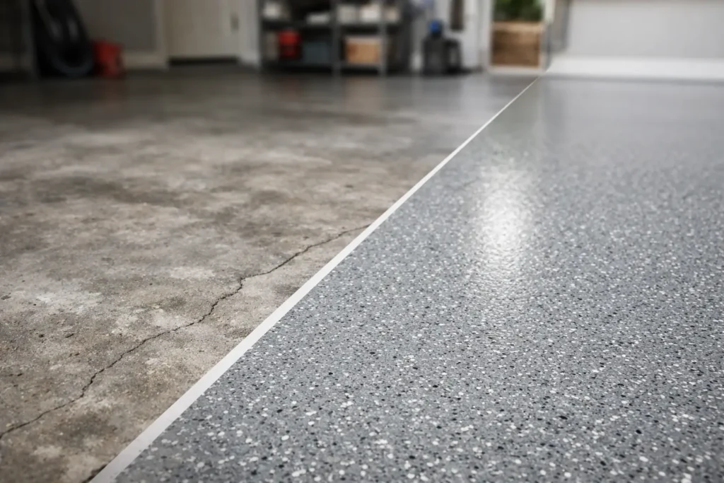 Garage Floor Coating Before and After Results Garage Floor Coating Before and After Results
