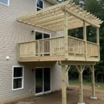 Completed custom wood deck with pergola in Lehigh Valley, PA