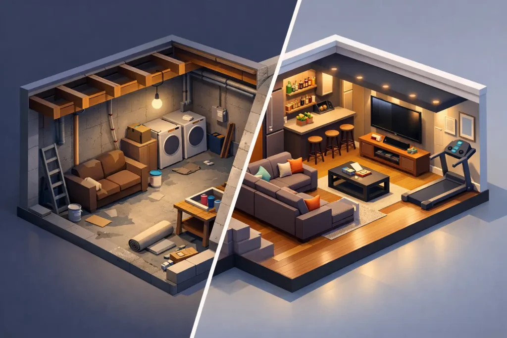 Basement Finishing Before and After: What Changes Basement Finishing Before and After: What Changes